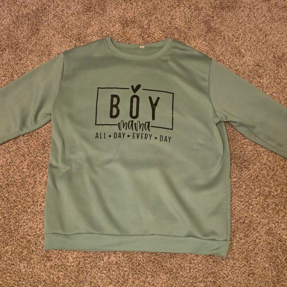 No-brand Women's Green and Blue Sweatshirt